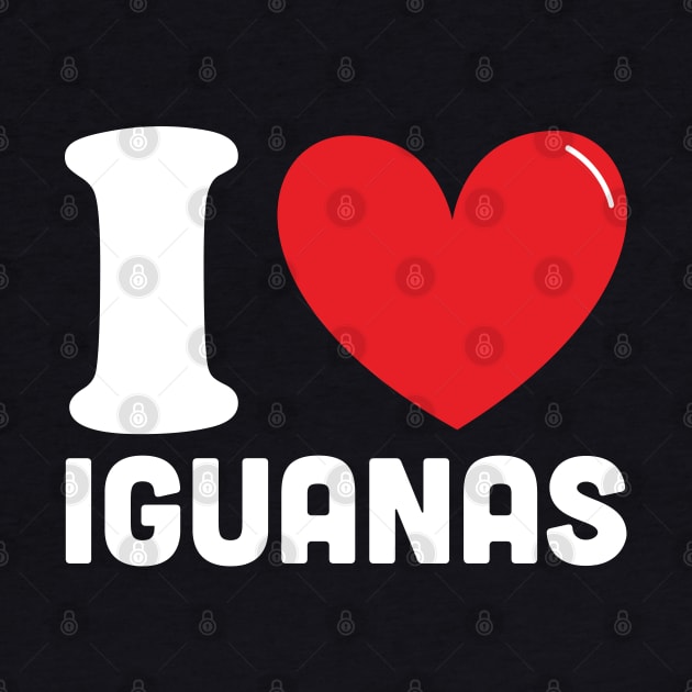 Red Heart I Love Iguanas by Teesmooth